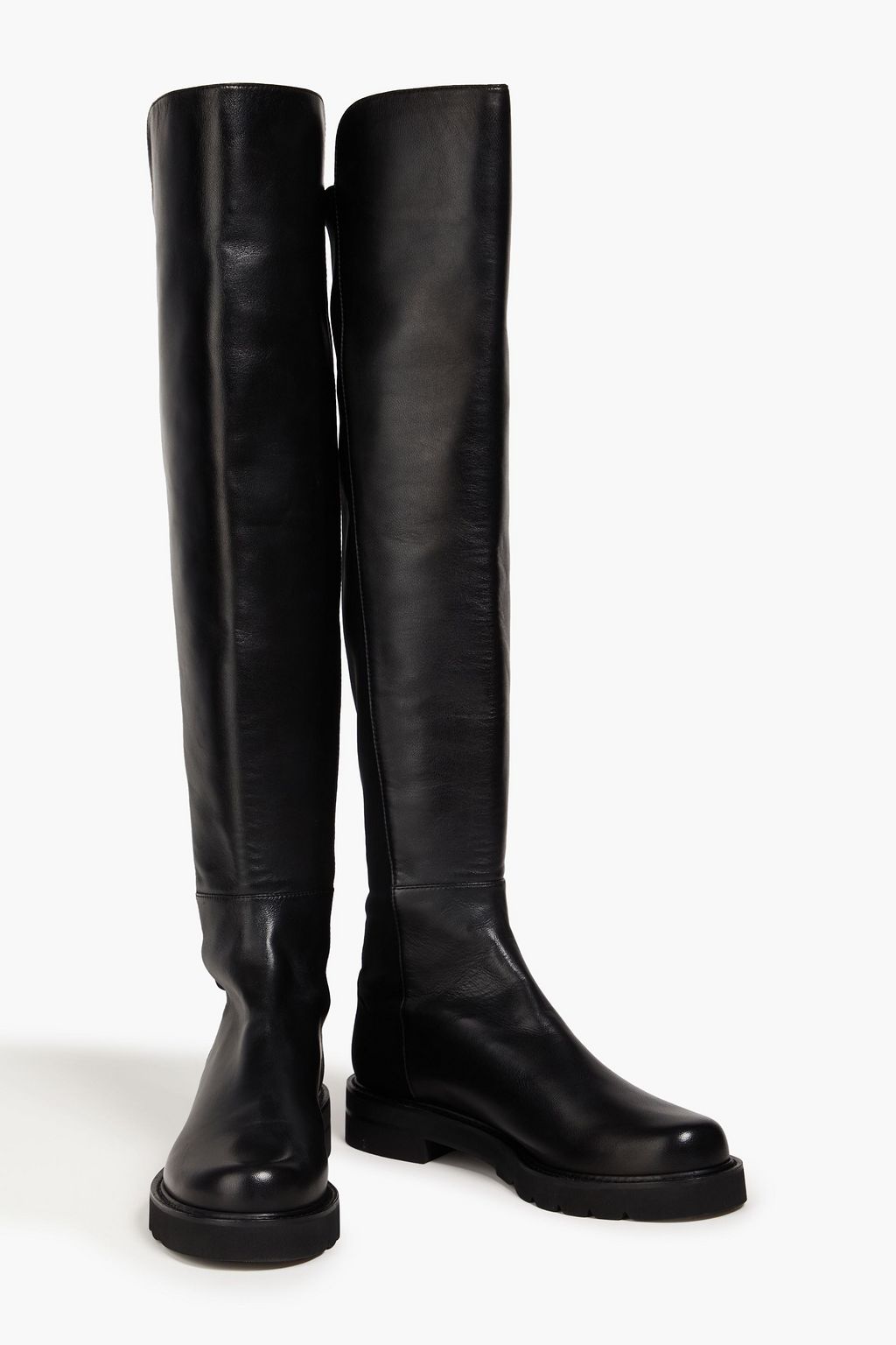STUART WEITZMAN Microstretch and leather over-the-knee boots