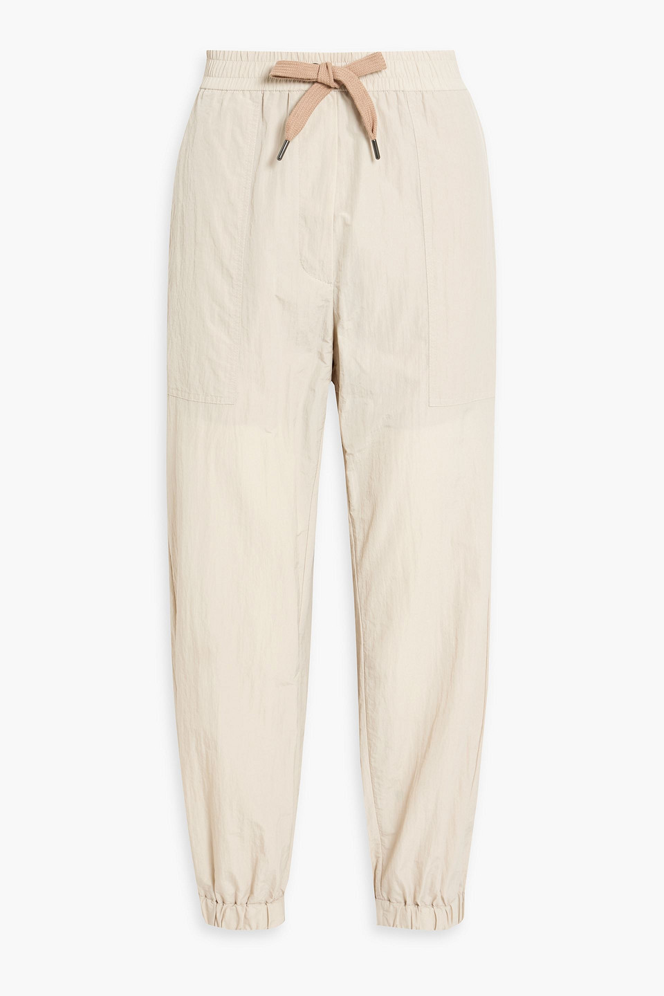 Brunello Cucinelli Shell Tapered Trousers In Beige