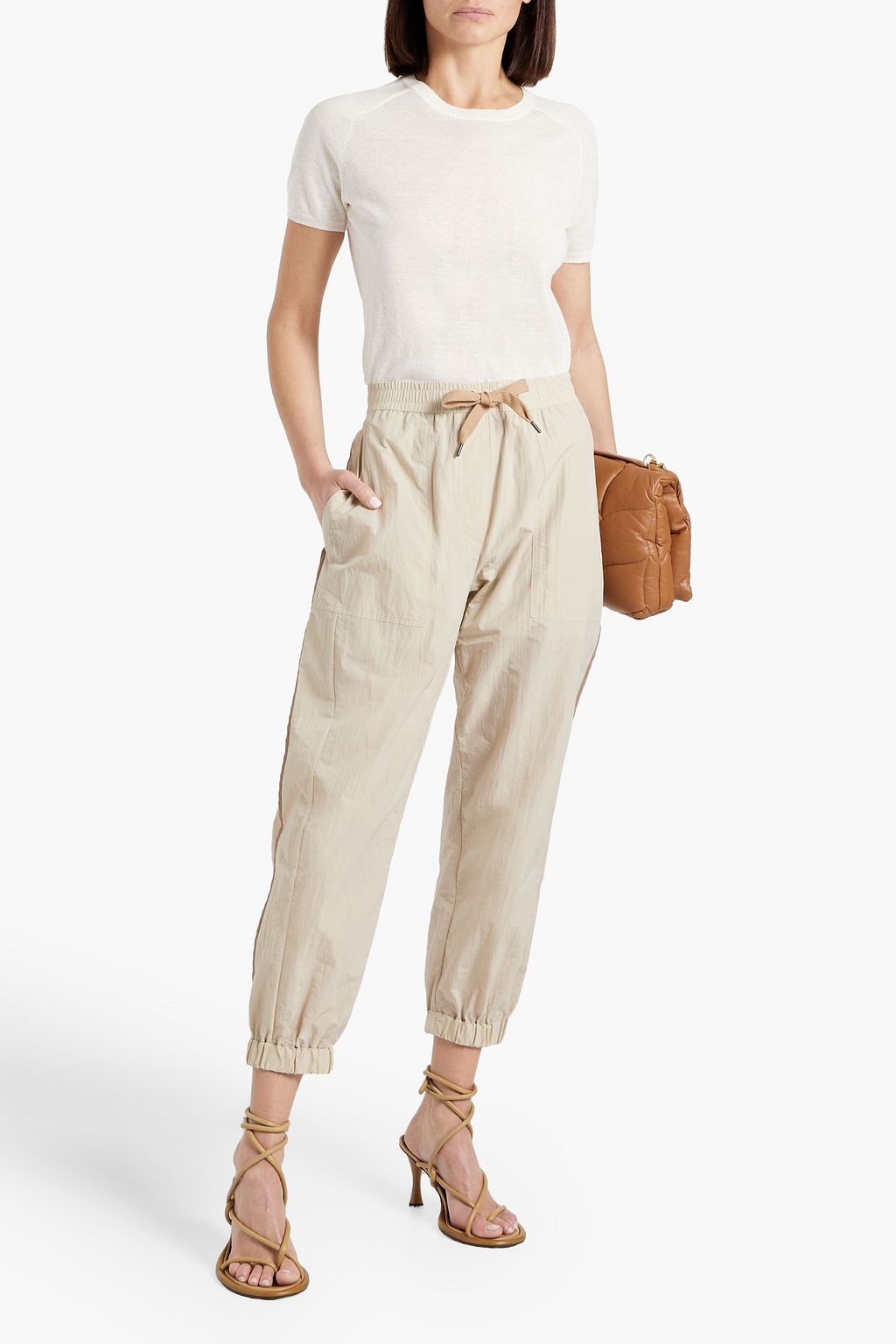 BRUNELLO CUCINELLI 쉘 테이퍼드 팬츠