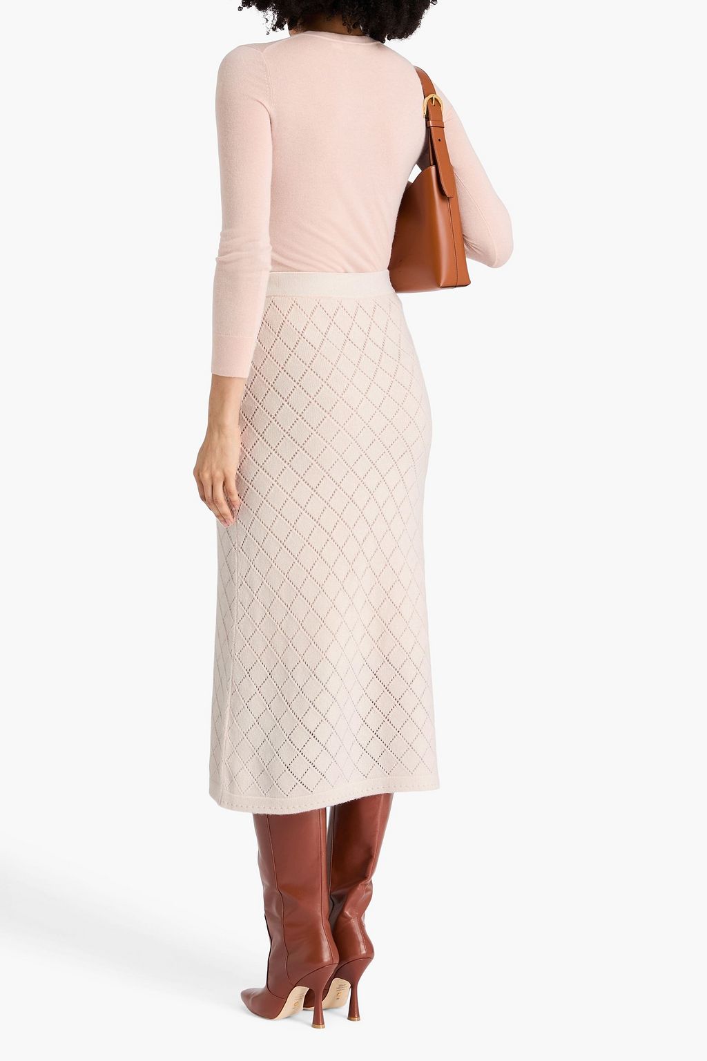 ZIMMERMANN Pointelle-knit wool midi skirt