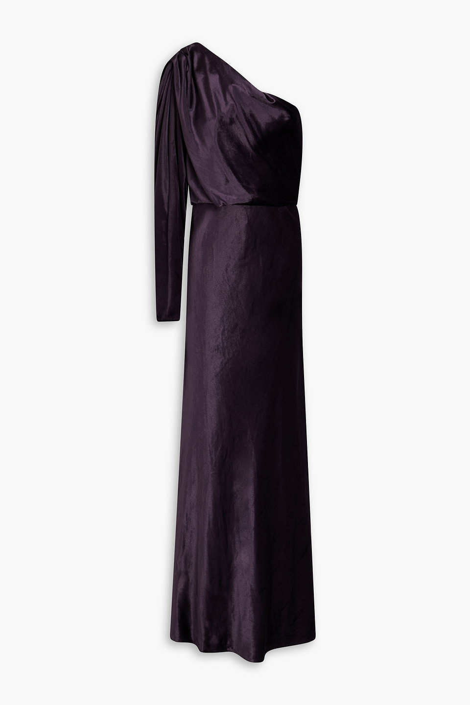 Zimmermann One-sleeve Velour Gown In Purple