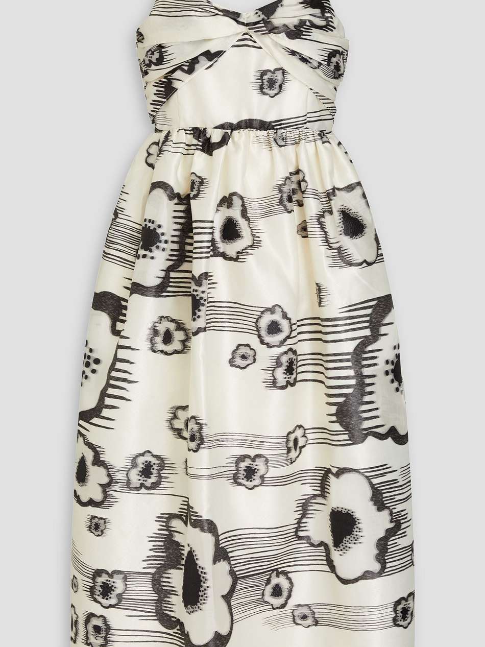 metallic floral-jacquard midi dress
