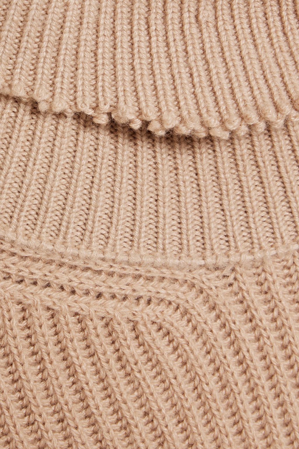 VALENTINO GARAVANI Distressed ribbed wool and cashmere-blend turtleneck sweater