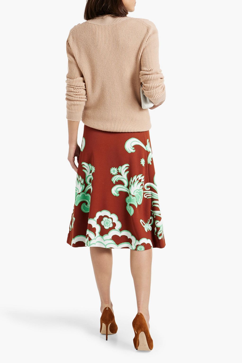 VALENTINO GARAVANI Distressed ribbed wool and cashmere-blend turtleneck sweater