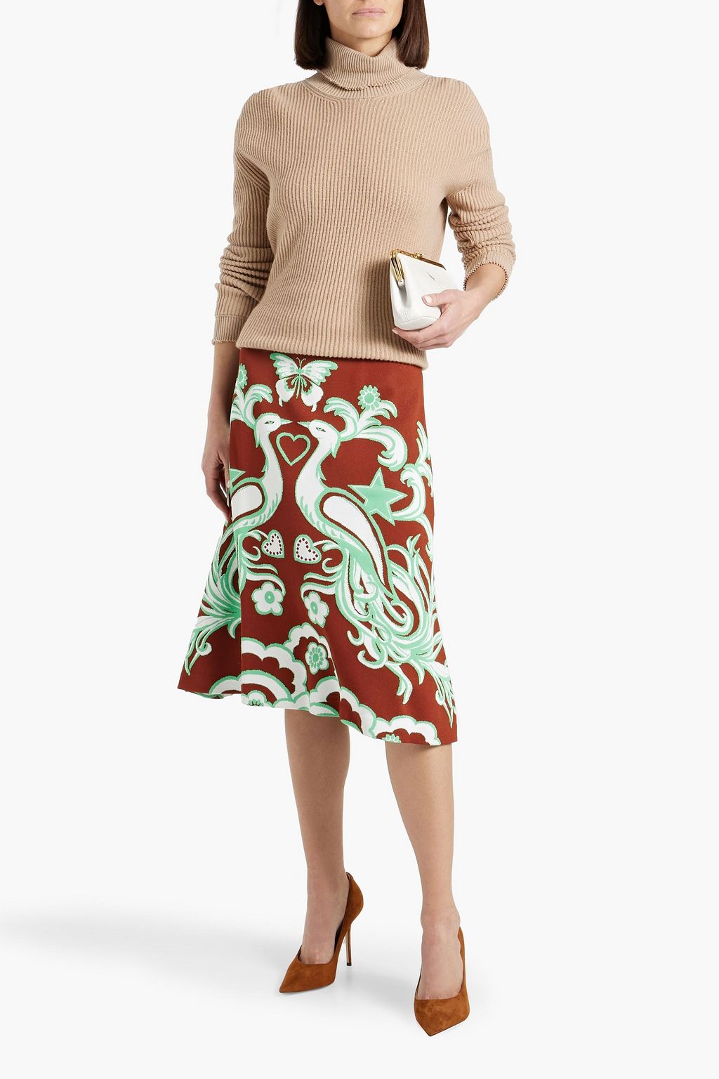 VALENTINO GARAVANI Distressed ribbed wool and cashmere-blend turtleneck sweater