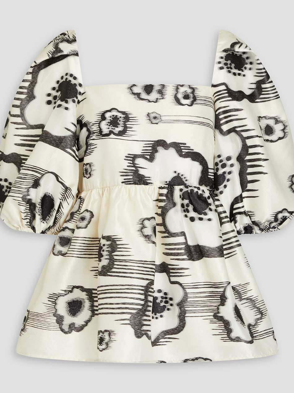 metallic floral-jacquard top