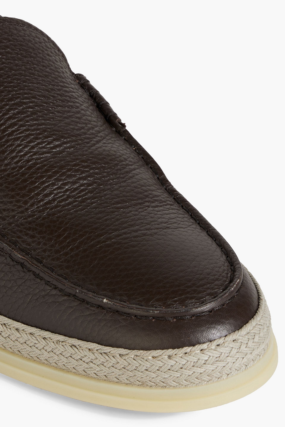 Tod's Pebbled-leather Loafers In Chocolate