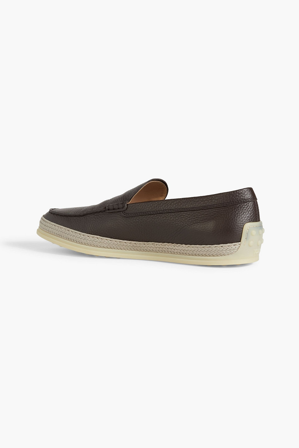 Tod's Pebbled-leather Loafers In Chocolate