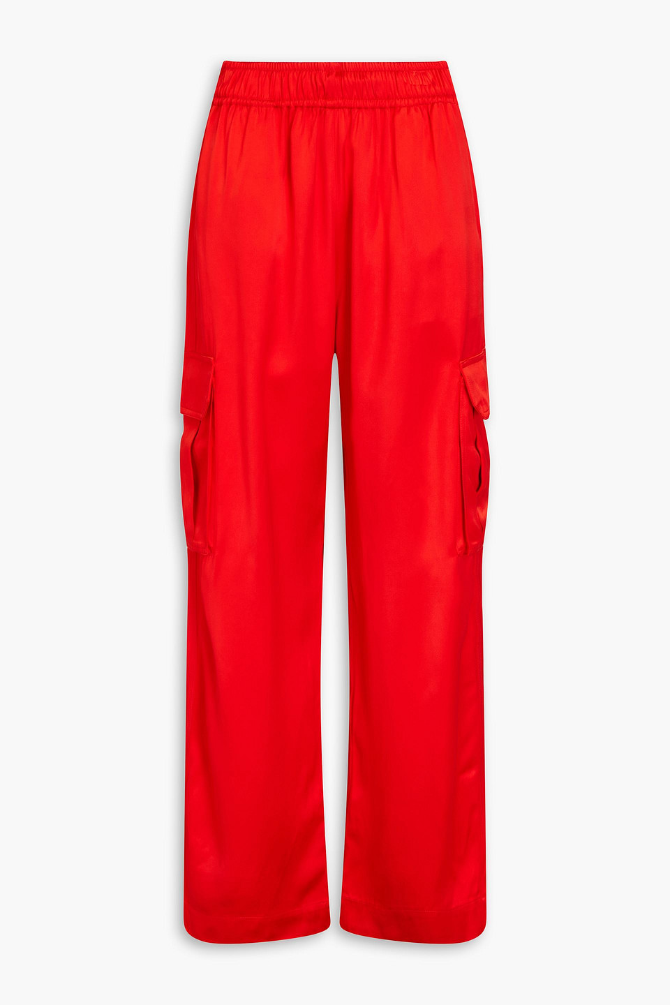 Shop Stine Goya Satin Cargo Pants In Tomato Red