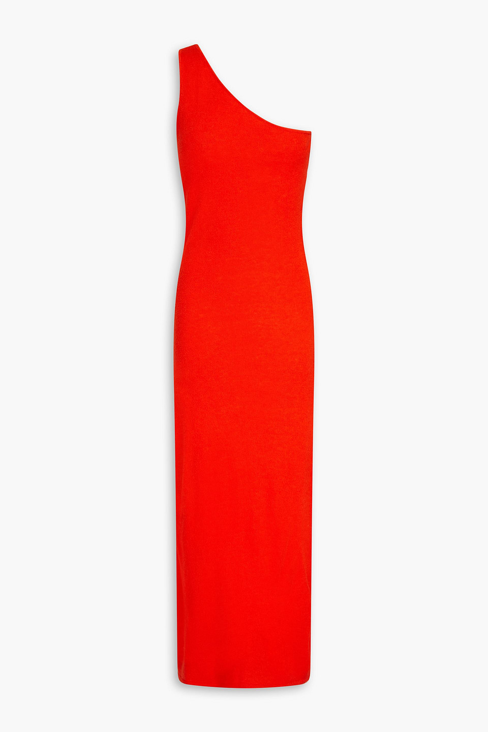 Stine Goya Tiffany One-shoulder Cutout Merino Wool And Silk-blend Midi Dress In Tomato Red