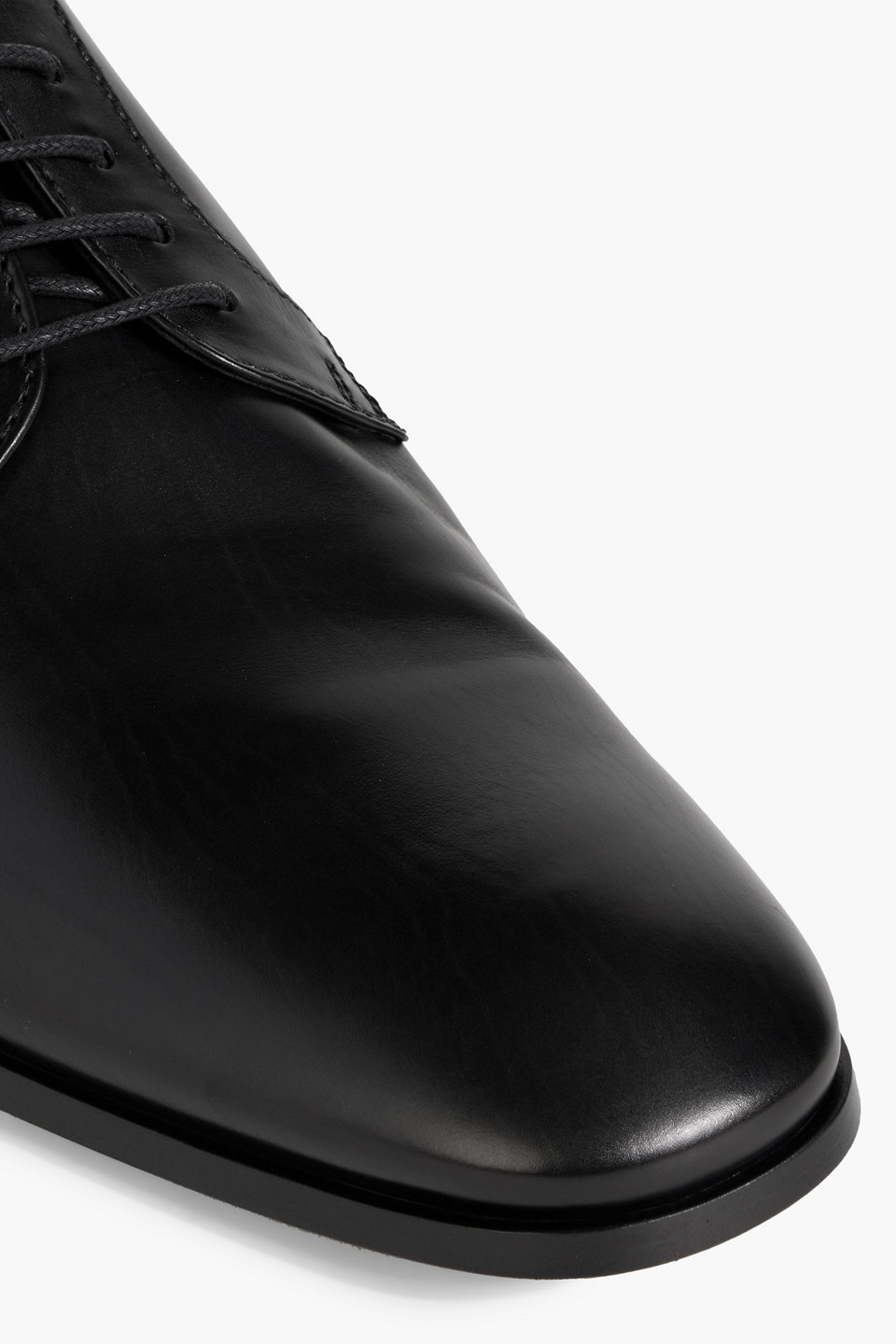 Shop Tod's Leather Derby Shoes In Black