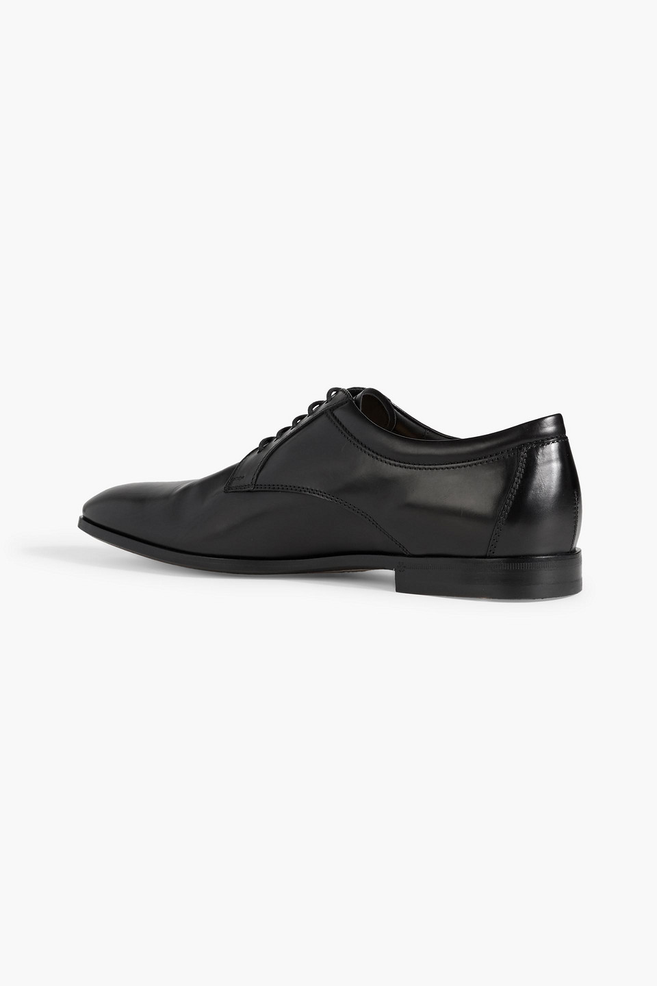 Shop Tod's Leather Derby Shoes In Black