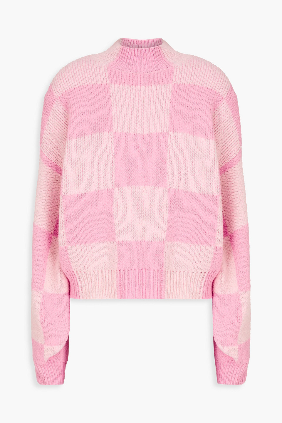 Adonis checked jacquard-knit turtleneck sweater