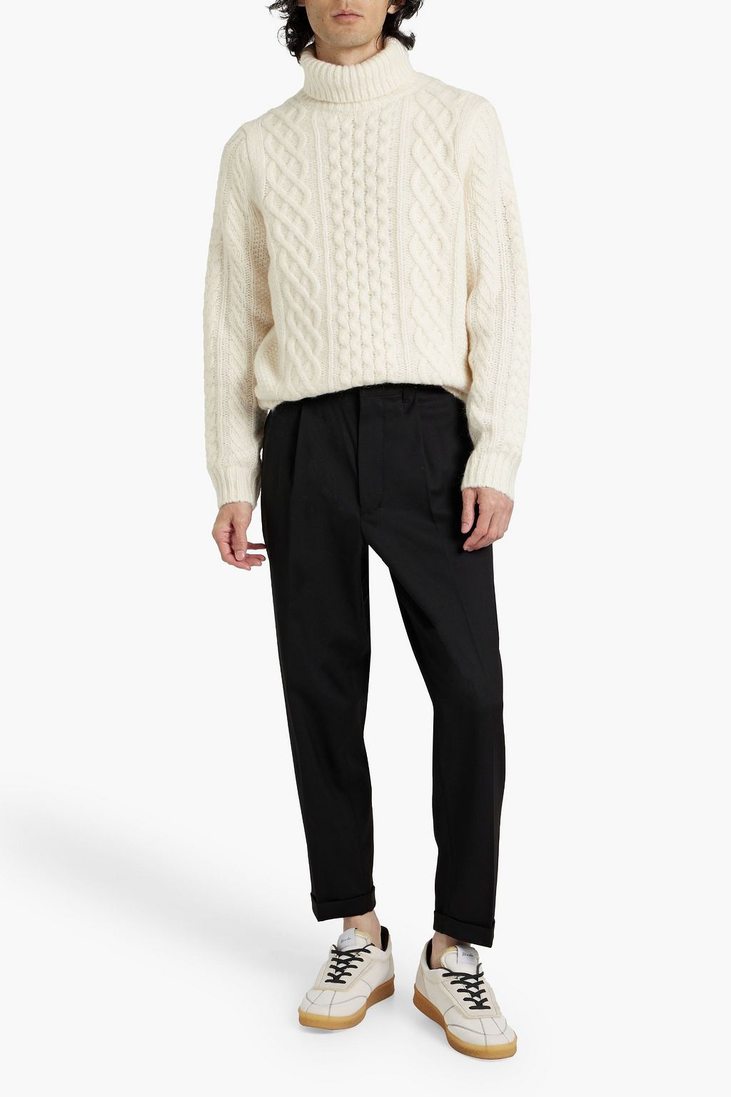 ALEX MILL Fisherman cable-knit turtleneck sweater