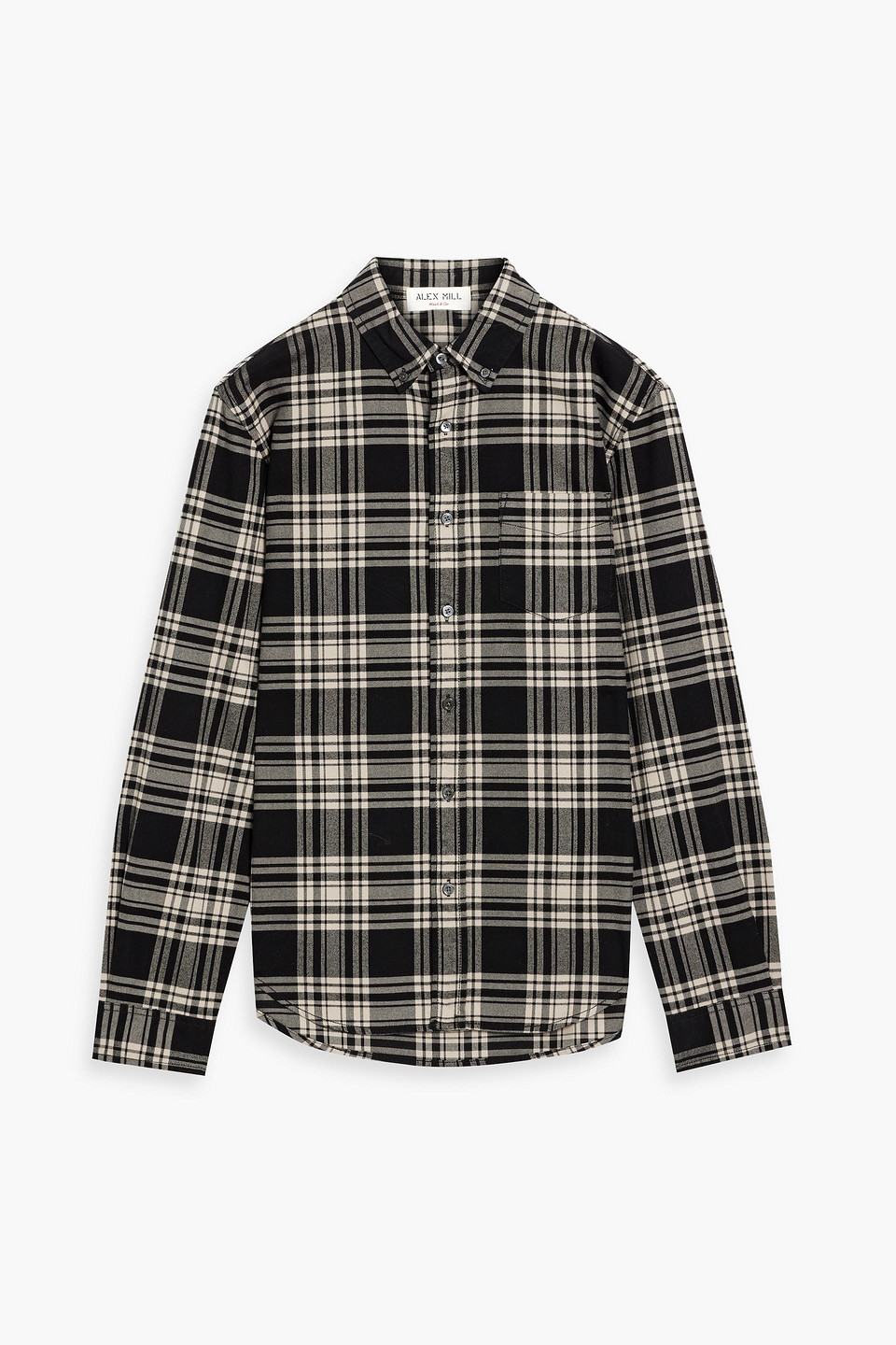 Mill checked cotton-flannel shirt