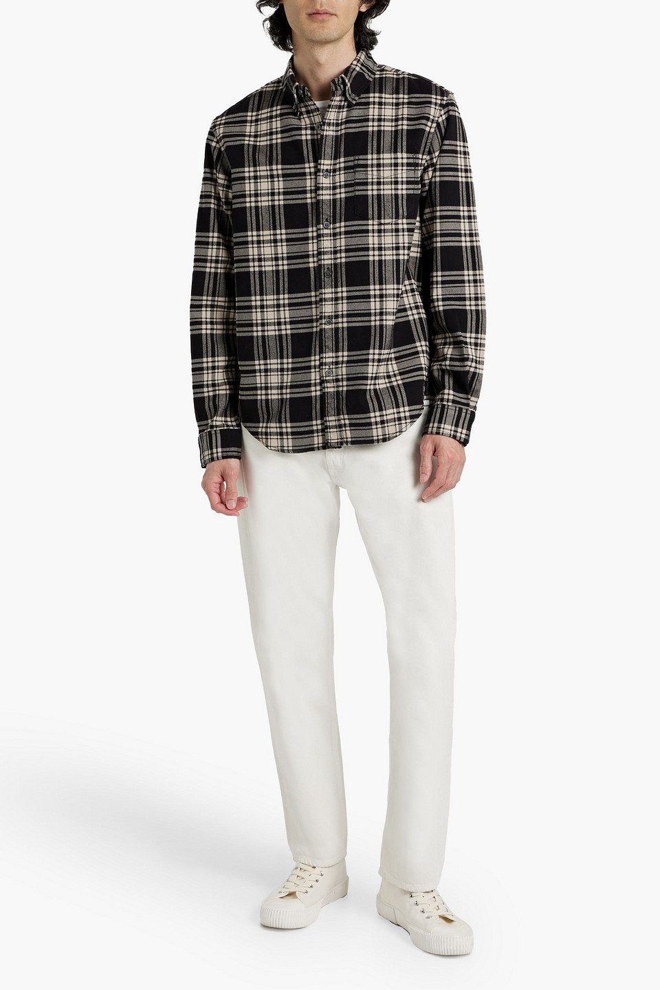 Shop Alex Mill Mill Checked Cotton-flannel Shirt In Black