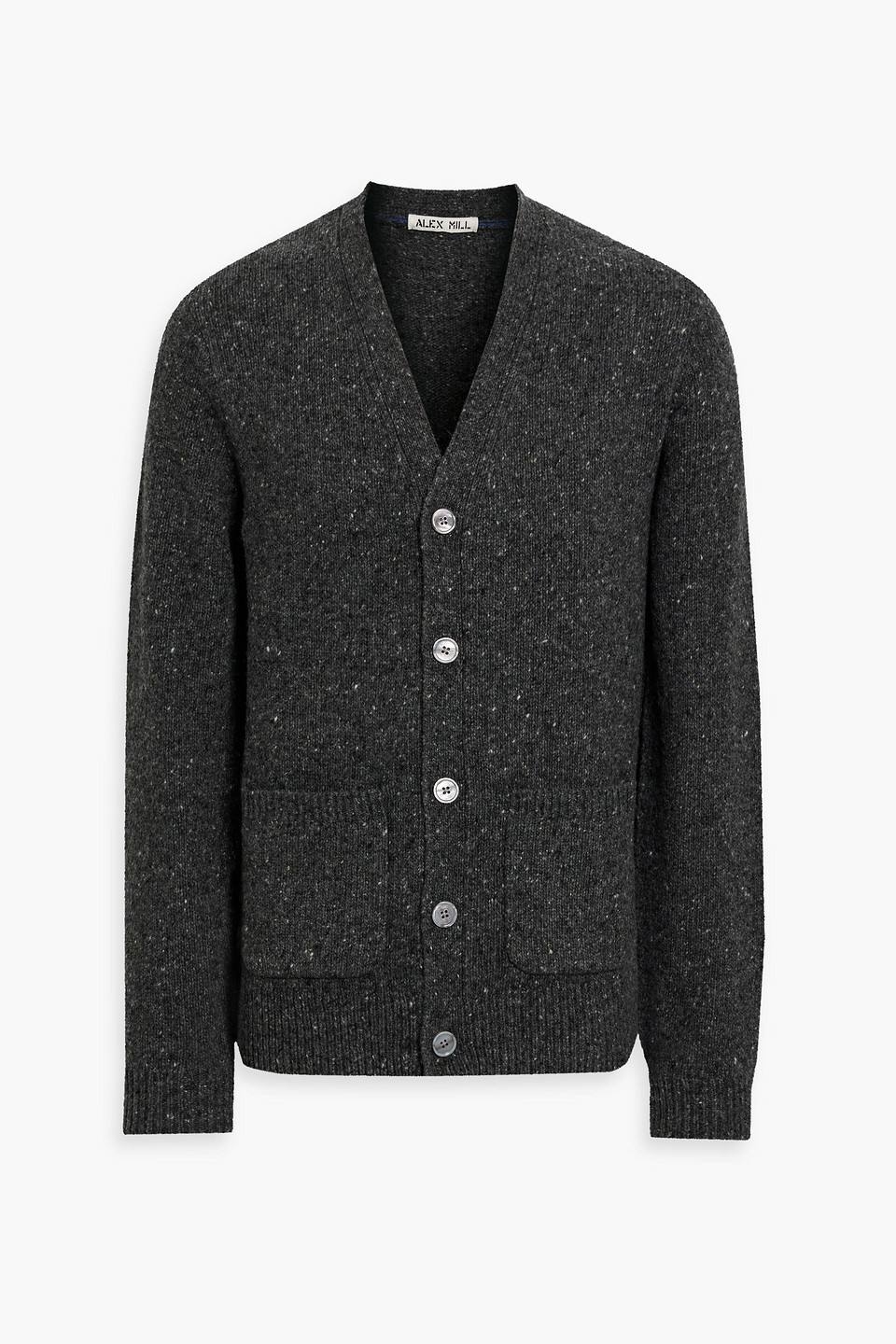 alex mill - hockney donegal merino wool-blend cardigan - gray - m