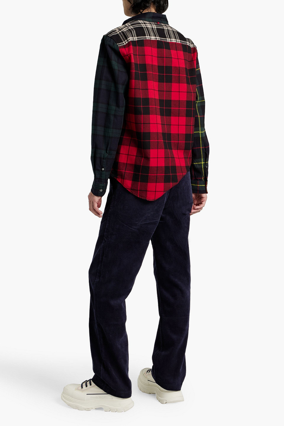 Shop Alex Mill Mill Patchwork Checked Cotton-flannel Shirt In Red