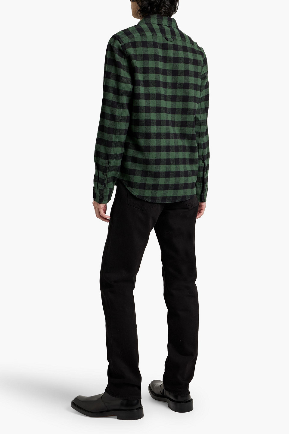 Shop Alex Mill Checked Cotton-flannel Shirt In Green