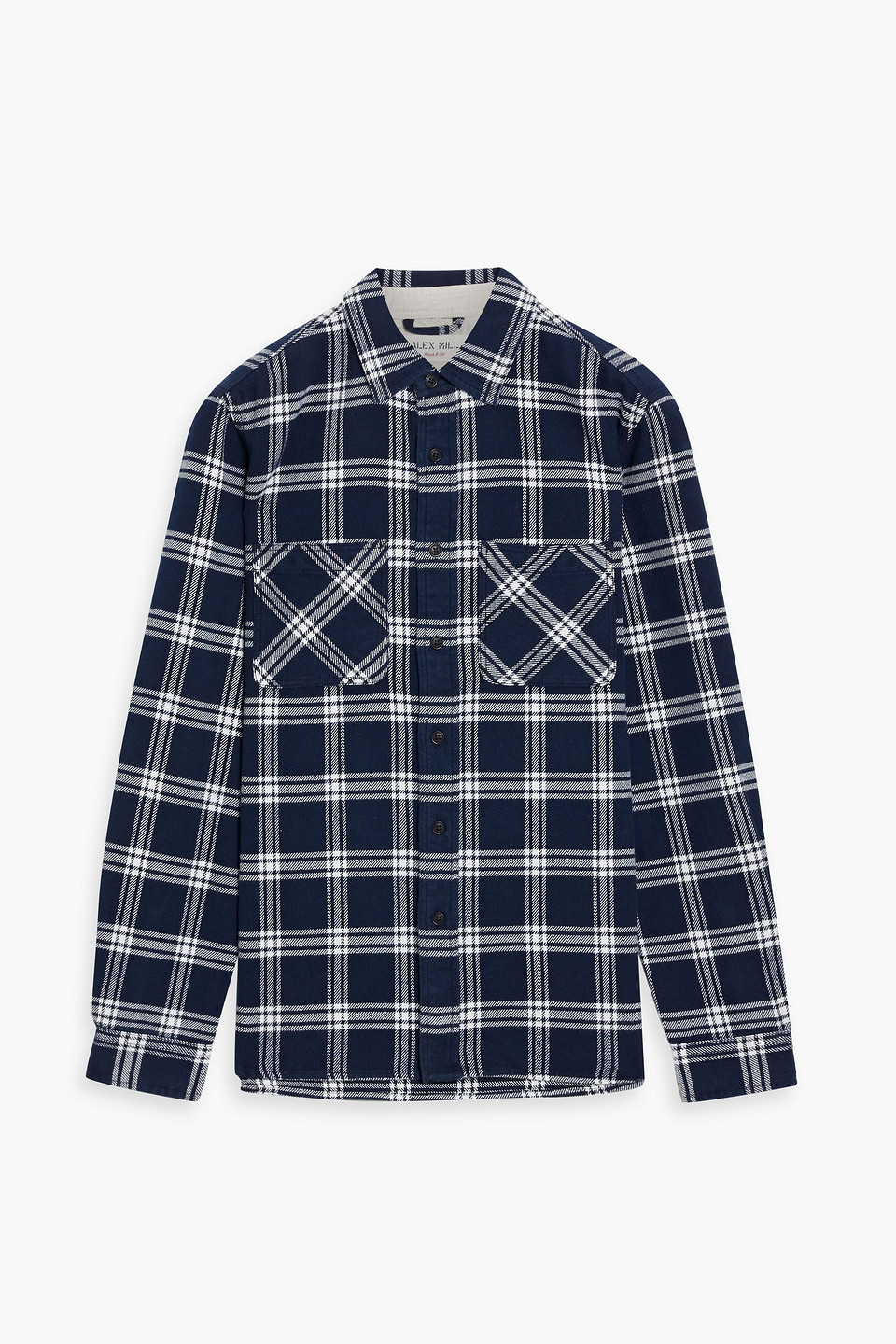 Shop Alex Mill Checked Cotton-flannel Shirt In Navy