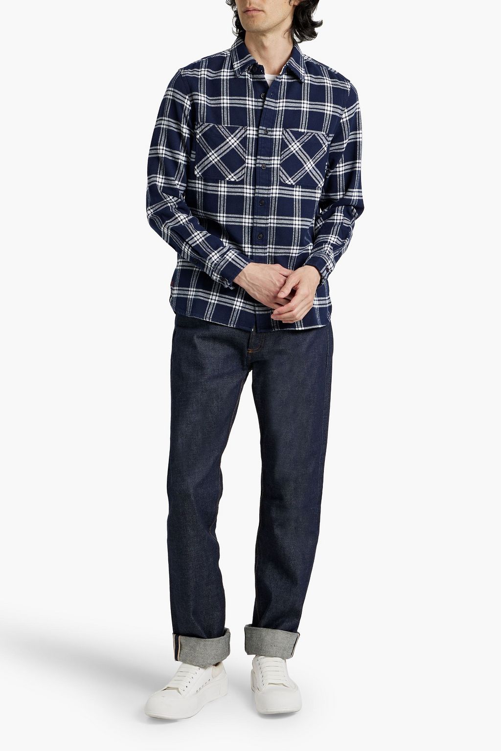 ALEX MILL Checked cotton-flannel shirt