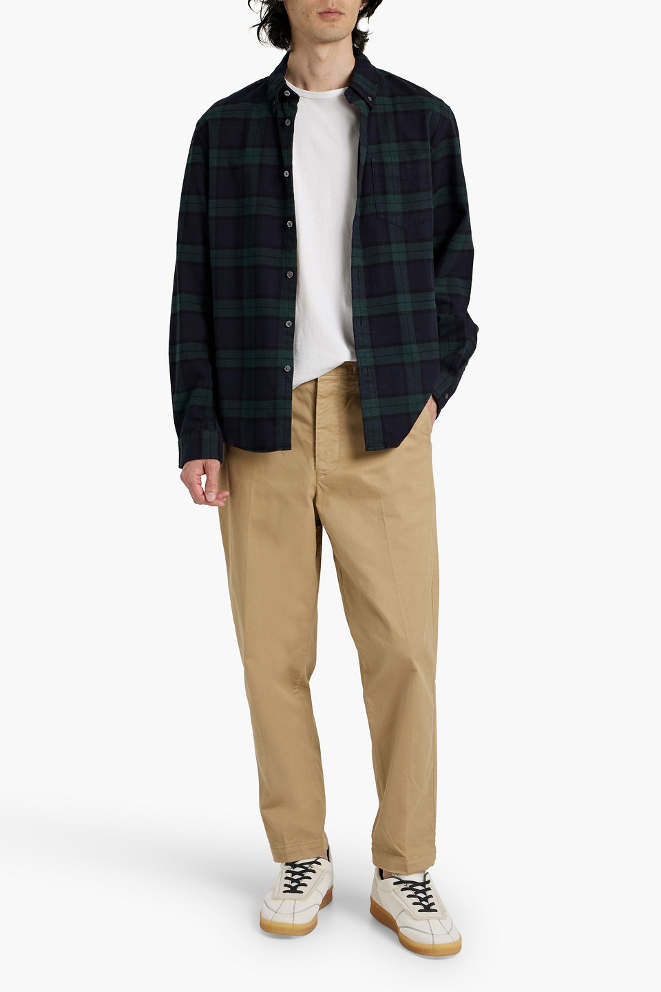 Shop Alex Mill Mill Checked Cotton-flannel Shirt In Dark Green