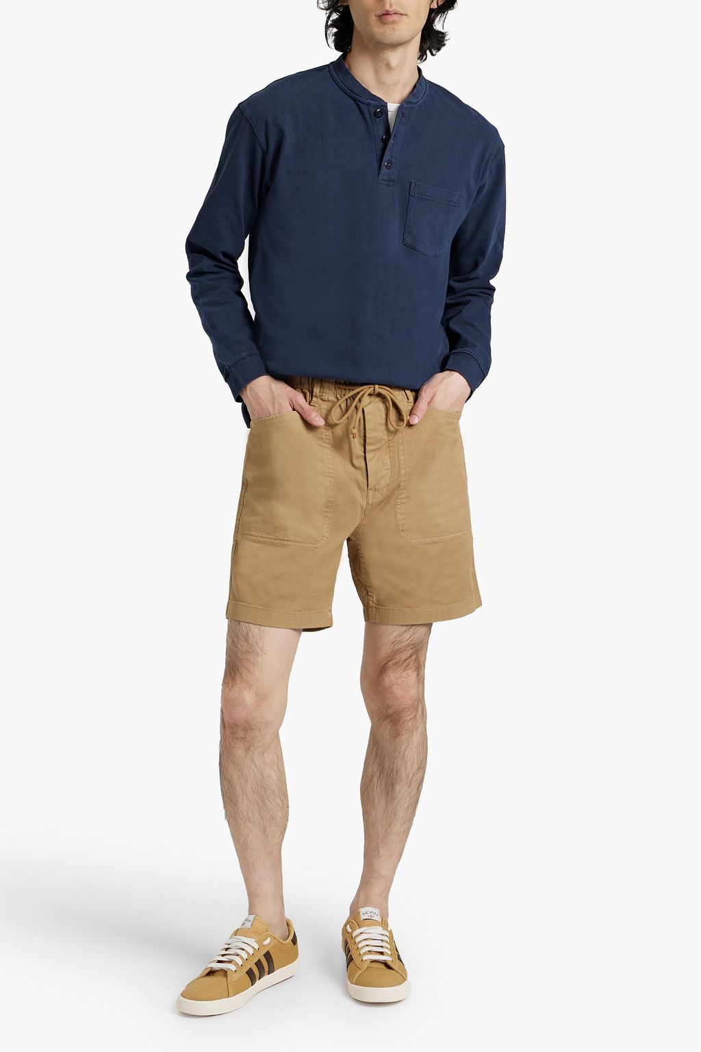 ALEX MILL Cotton-blend twill drawstring shorts