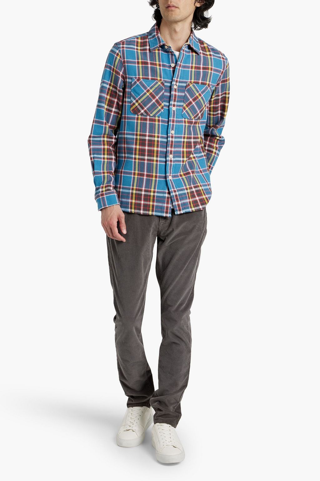 ALEX MILL Checked cotton-flannel shirt