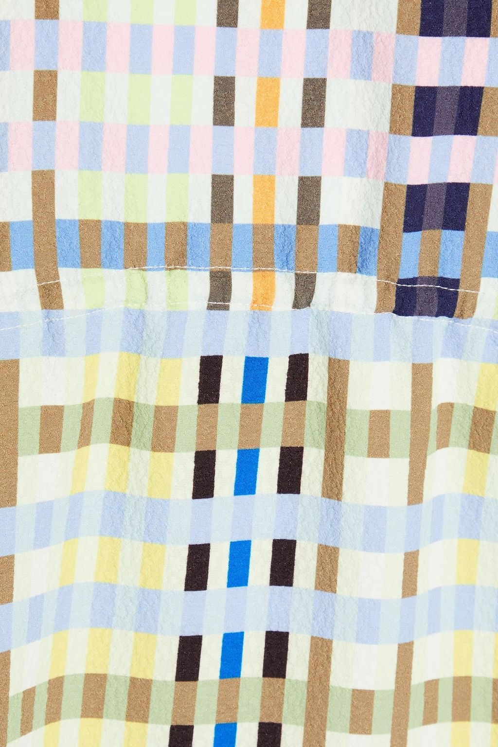 STINE GOYA 체크 크레이프 미디 드레스