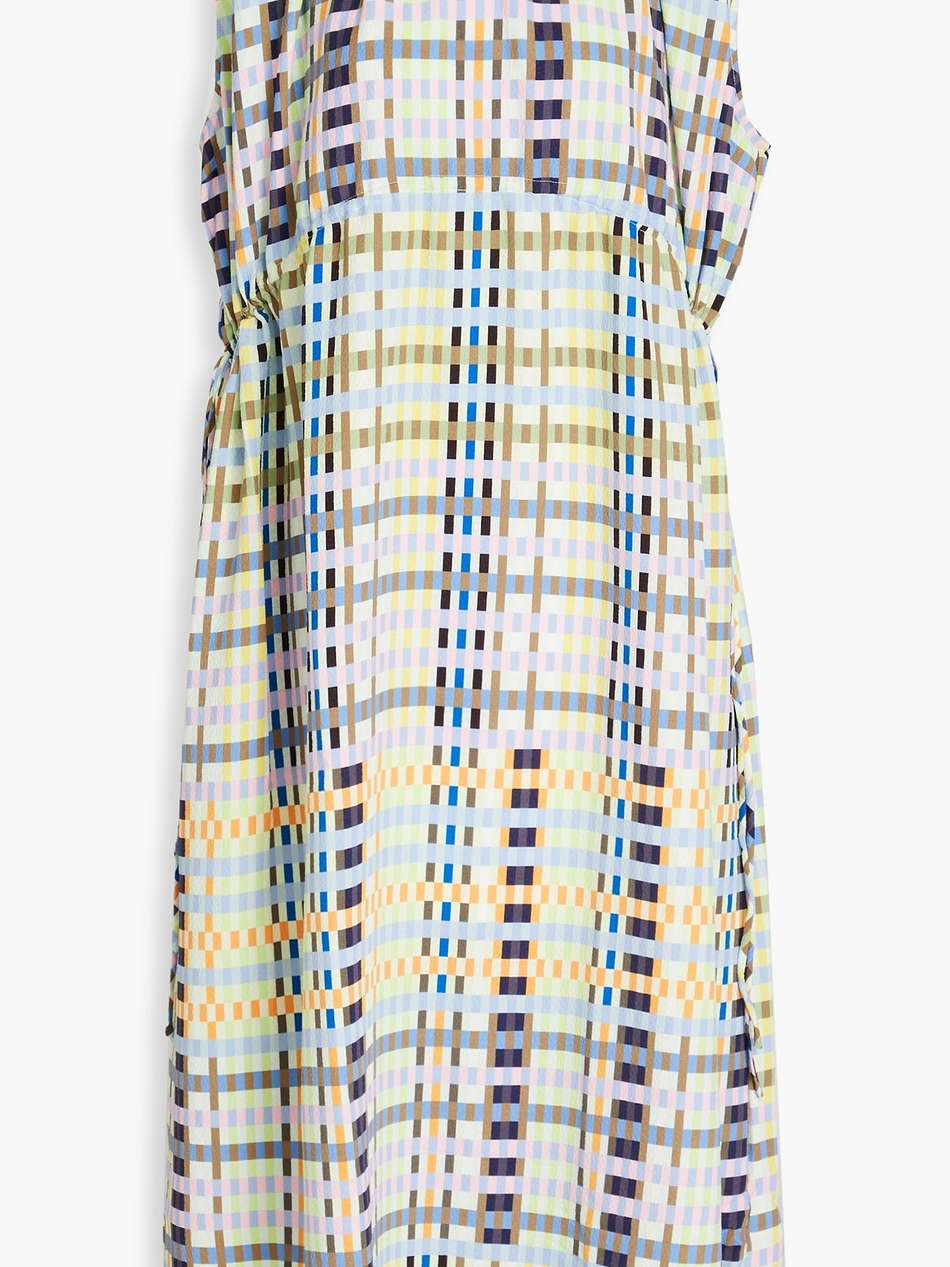 rowena checked crepe midi dress