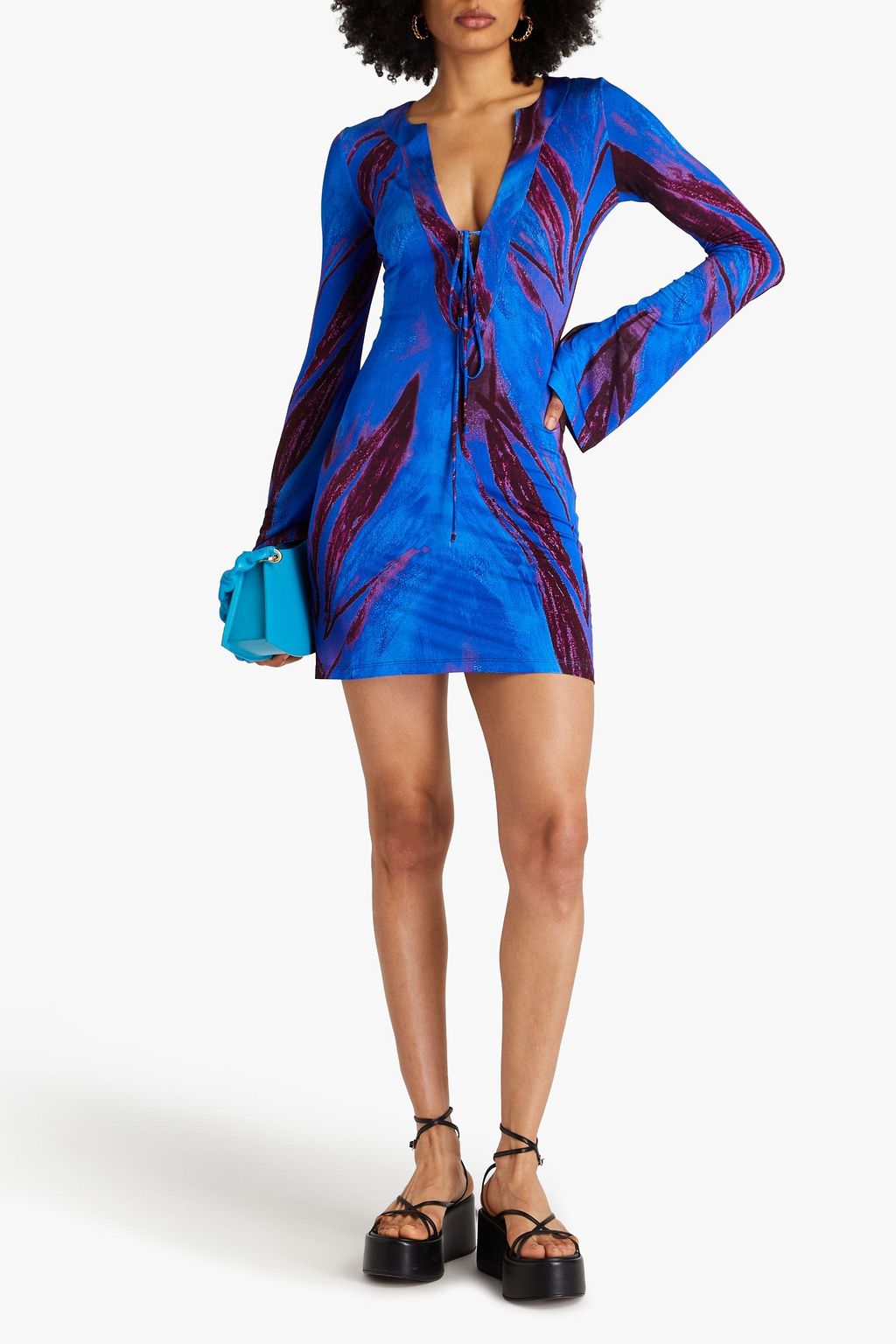LOUISA BALLOU Printed jersey mini dress