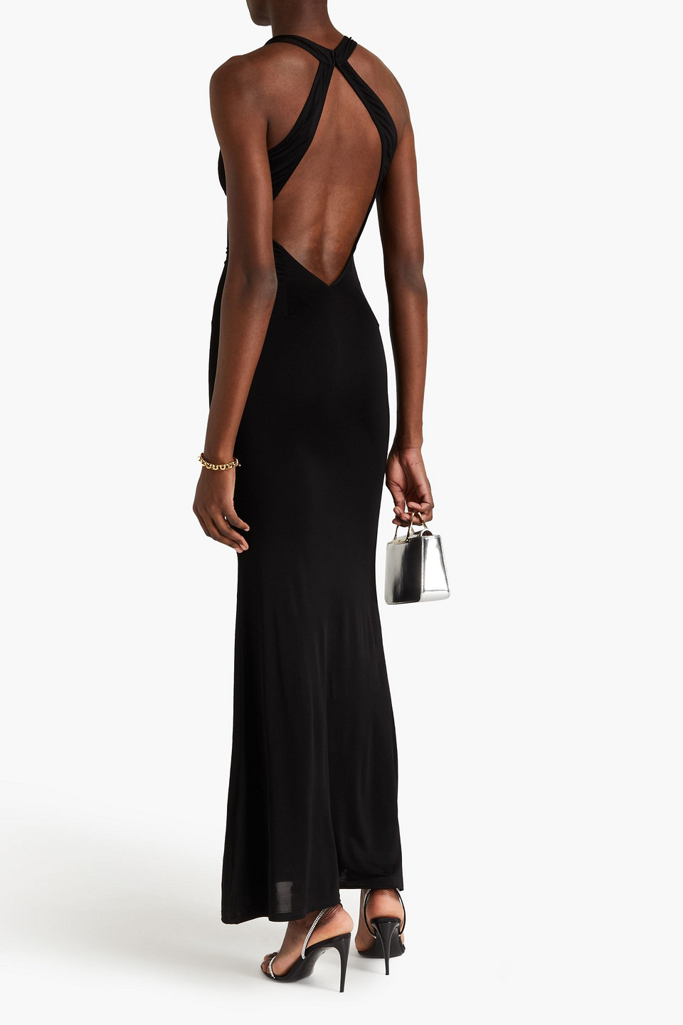 LOUISA BALLOU HIGH SEAS CUTOUT STRETCH-JERSEY HALTERNECK MAXI DRESS 