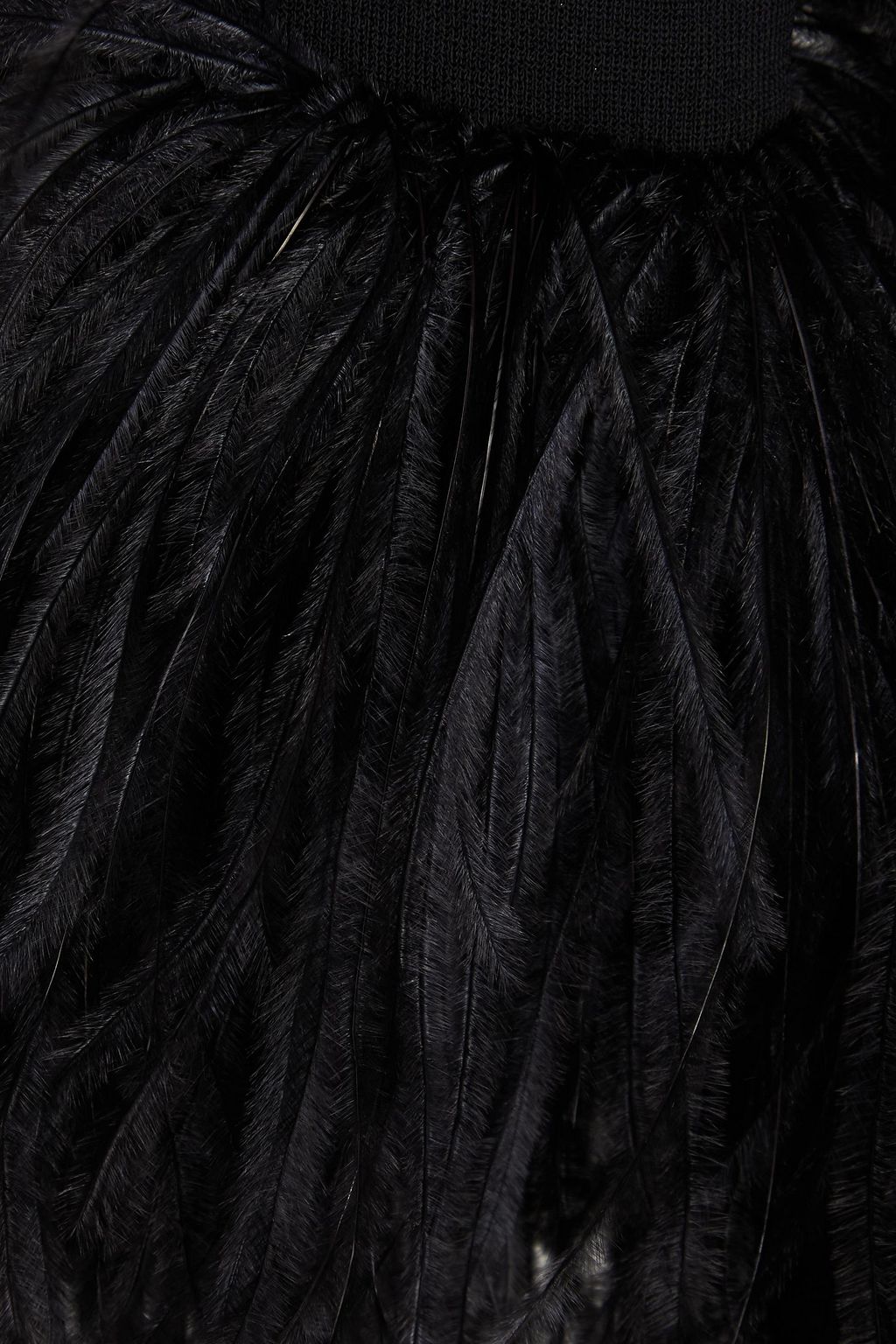 ELIE SAAB Robe aus Stretch-Strick mit Federbesatz in Metallic-Optik