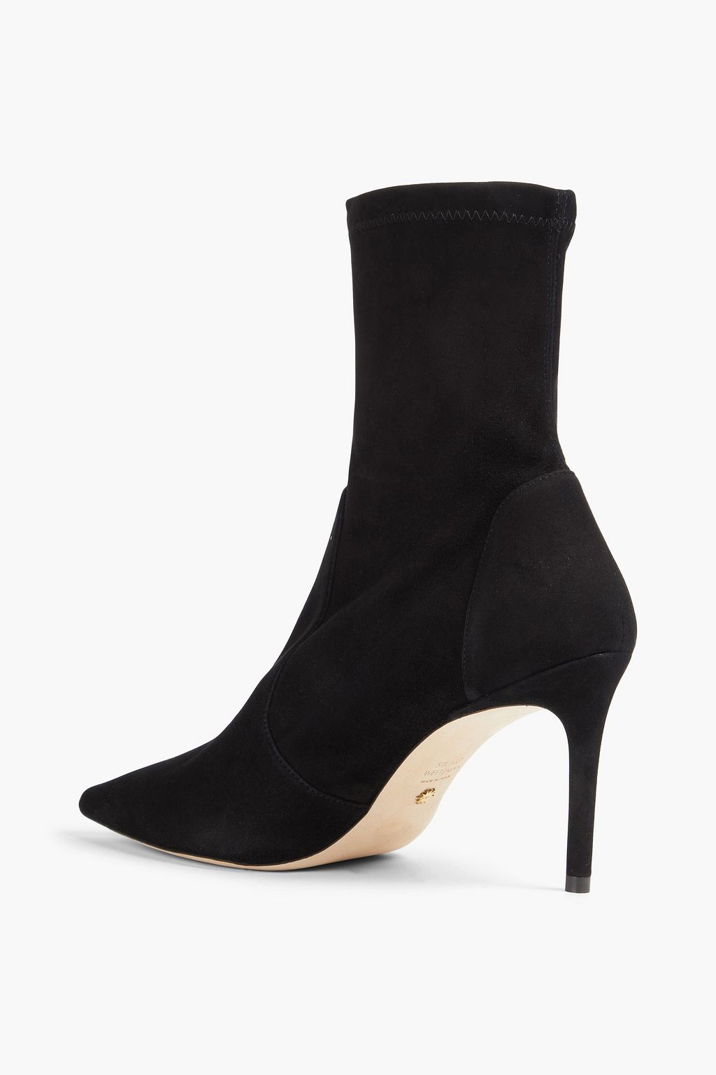 STUART WEITZMAN حذاء بوت على شكل جوارب من الجلد السويدي المرن