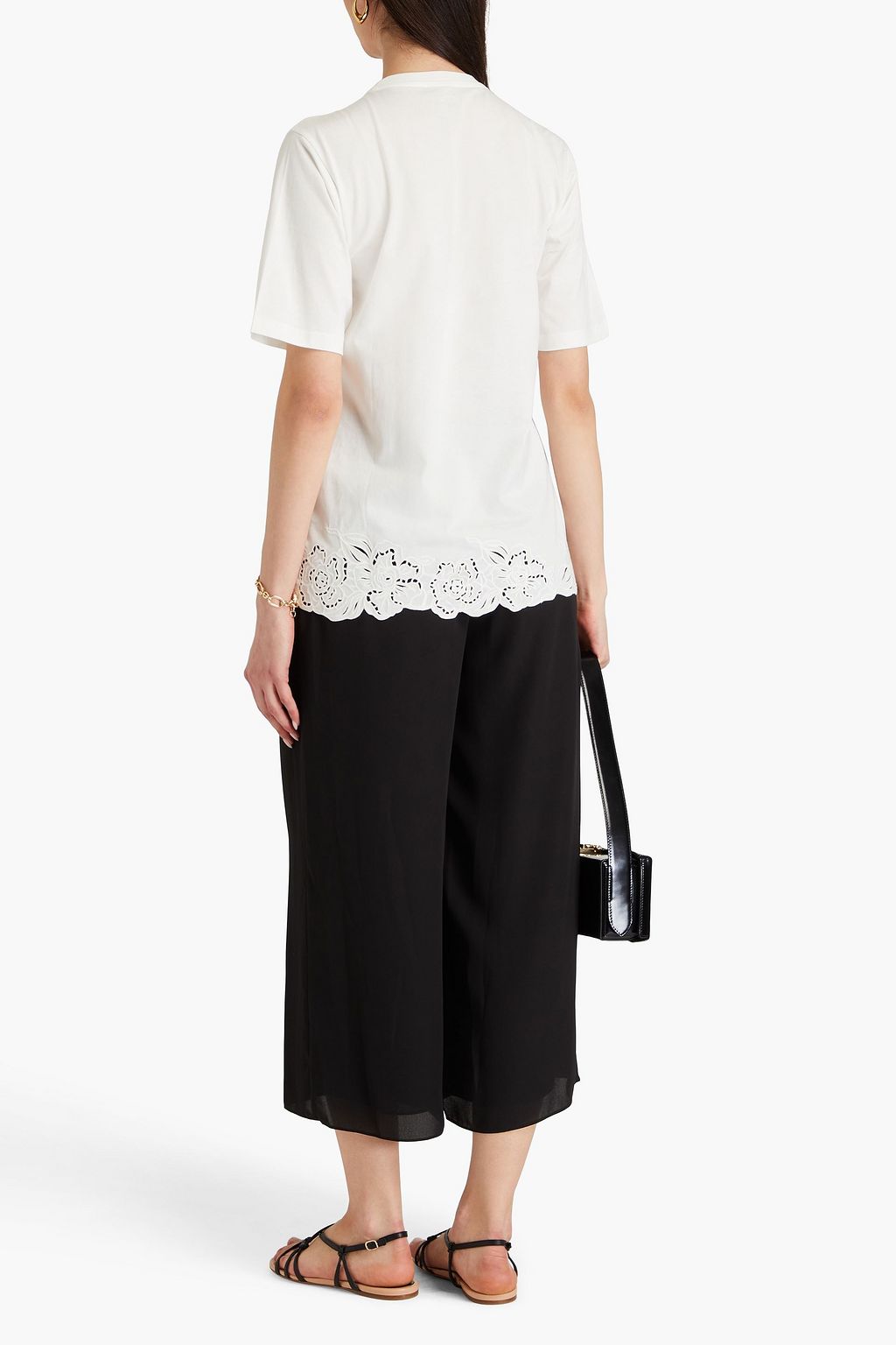 ELIE SAAB Broderie anglaise cotton-jersey T-shirt