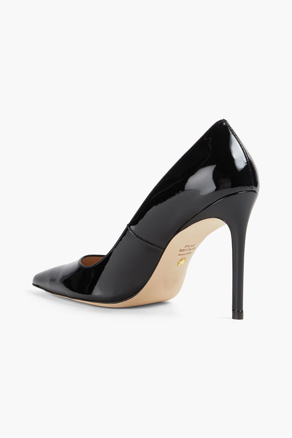 STUART WEITZMAN حذاء بامب “ستيوارت” مصنوع من الجلد اللامع بكعب مقاس 100