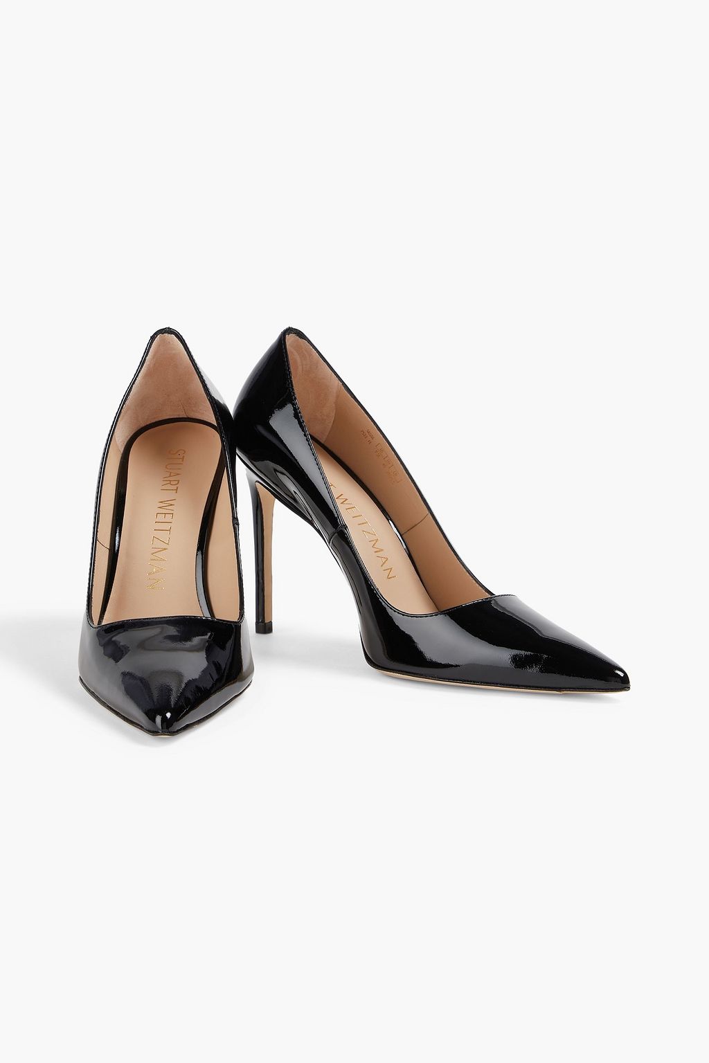 STUART WEITZMAN حذاء بامب “ستيوارت” مصنوع من الجلد اللامع بكعب مقاس 100