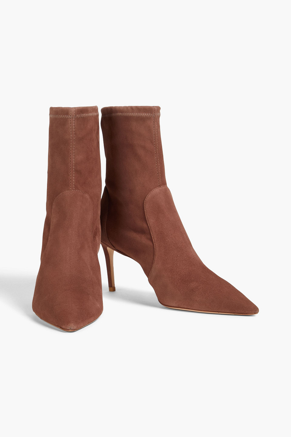 Stuart Weitzman Stuart Suede Sock Boots In Brown
