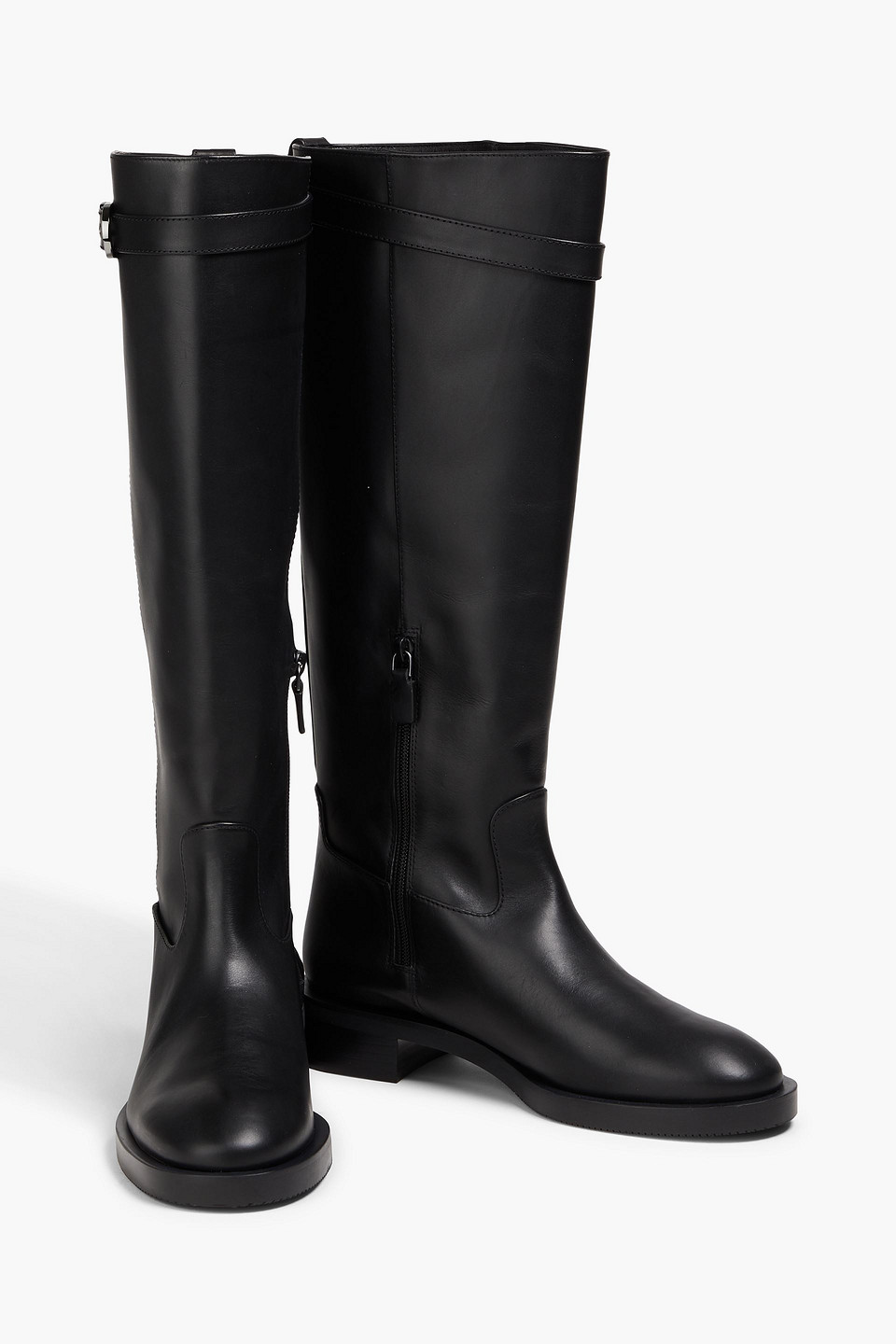 Stuart Weitzman Maverick Leather Knee Boots In Black
