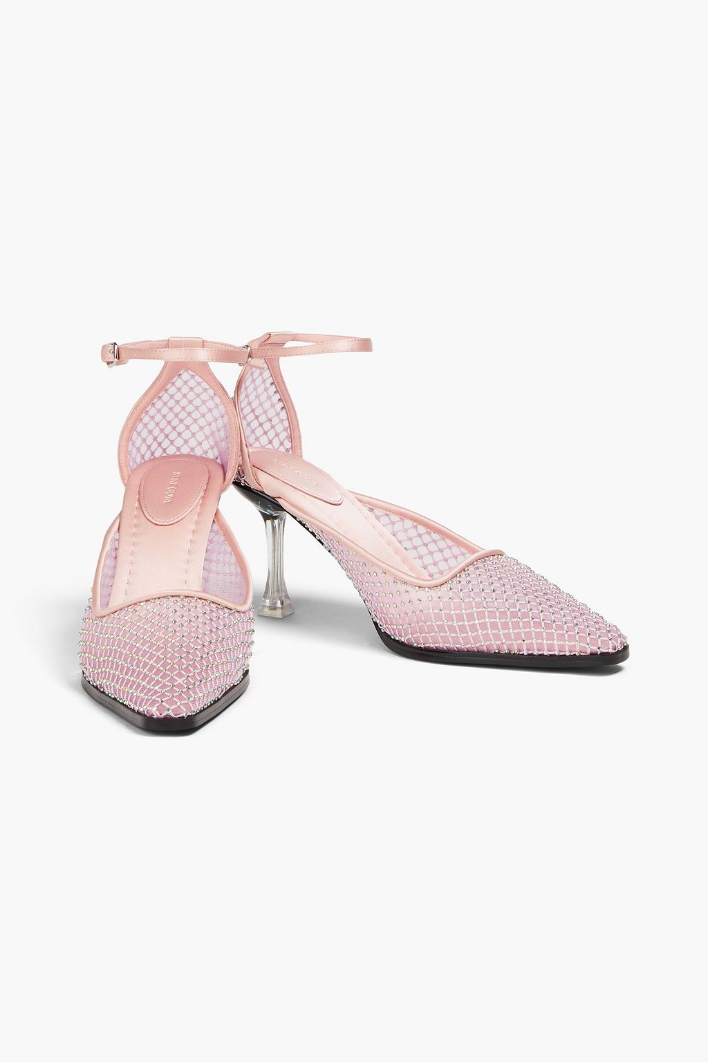STINE GOYA Crystal-embellished mesh pumps
