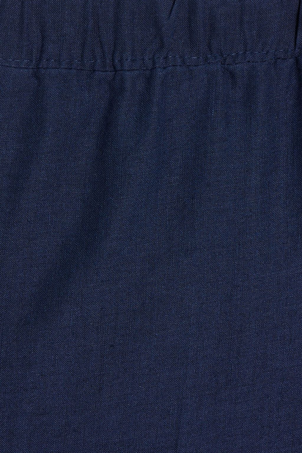 ONIA Mid-length linen-blend swim shorts