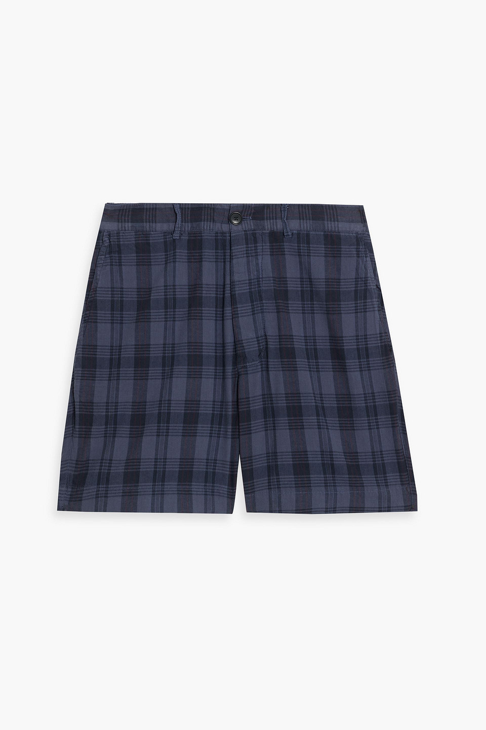 Alex Mill Checked Cotton Shorts In Navy