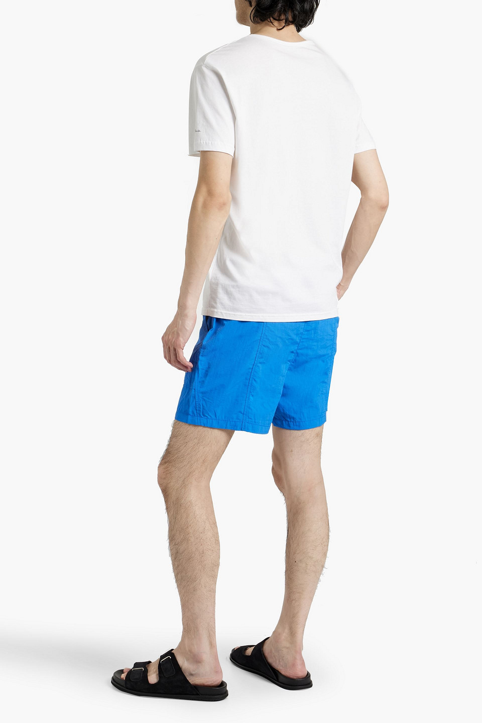 Shop Alex Mill Utility Shell Drawstring Shorts In Cobalt Blue