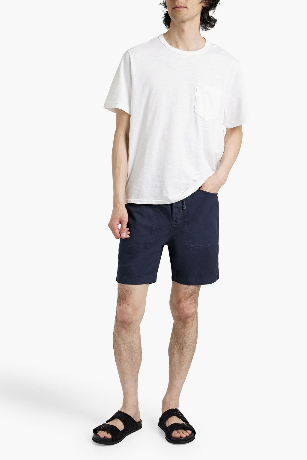 ALEX MILL Cotton-blend twill drawstring shorts