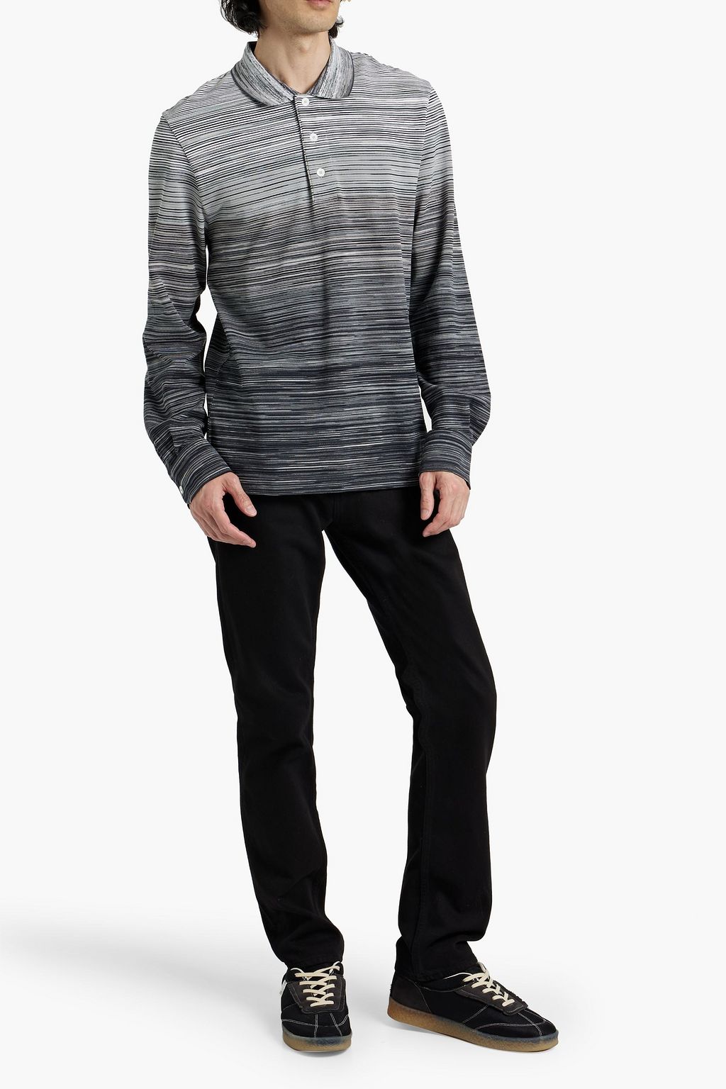 MISSONI Space-dyed cotton-piqué polo shirt