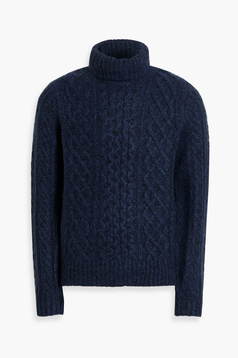 Alex Mill Fisherman Cable-knit Turtleneck Jumper In Navy