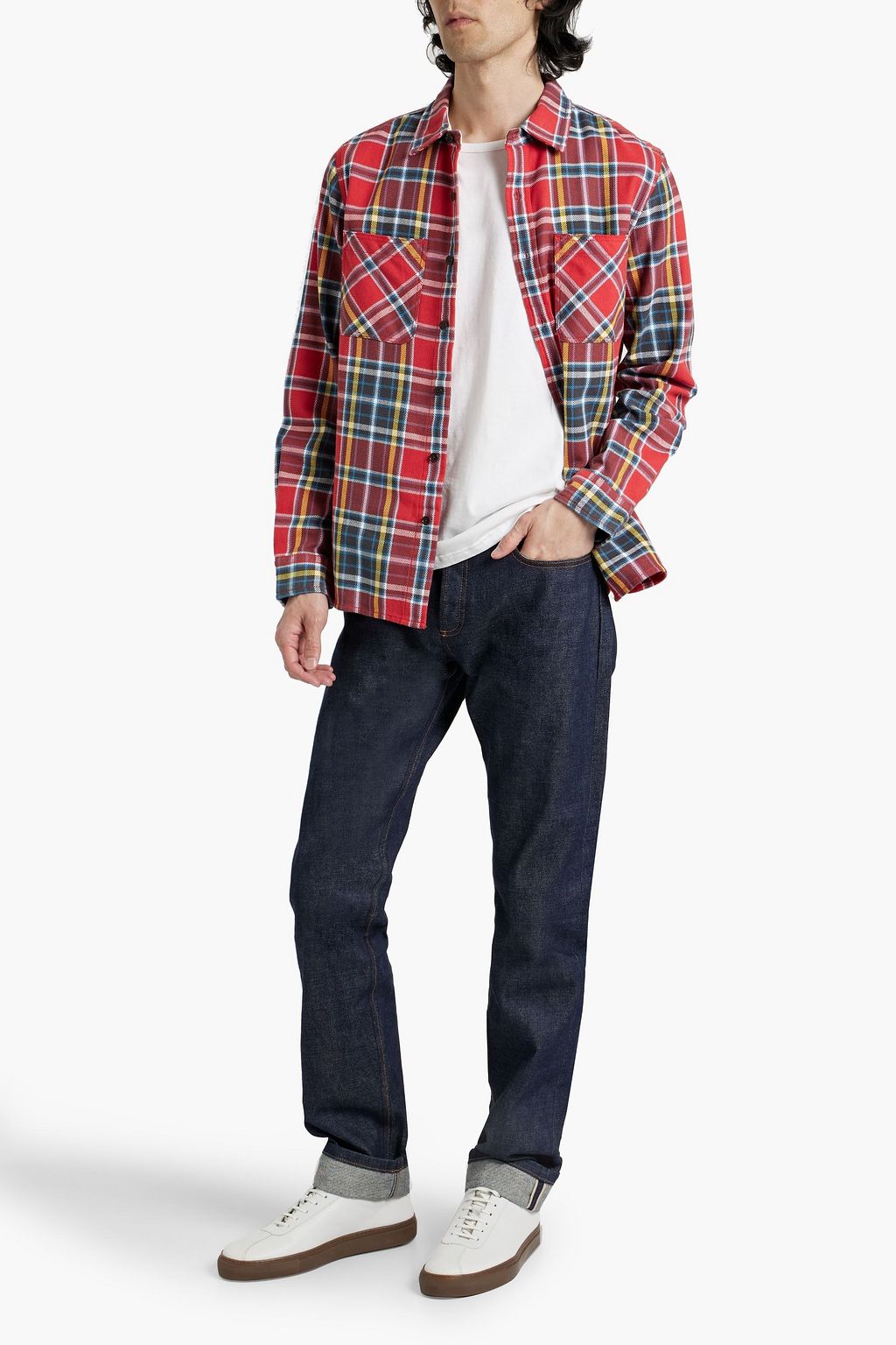 ALEX MILL Checked cotton-flannel shirt