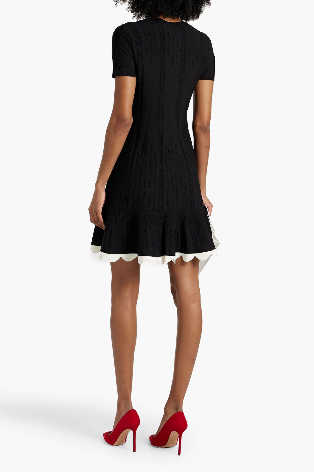 VALENTINO GARAVANI Pointelle-knit mini dress