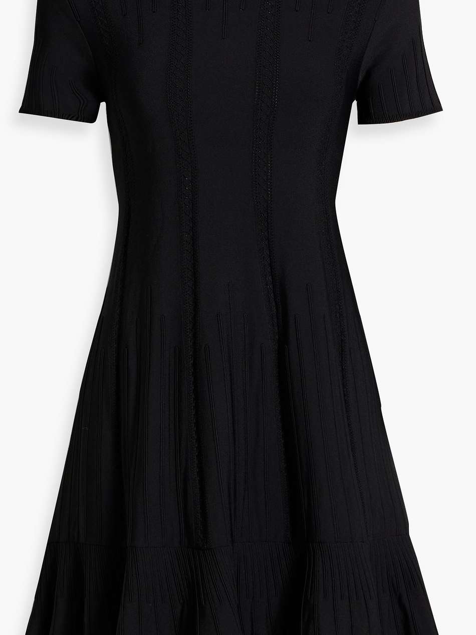pointelle-knit mini dress