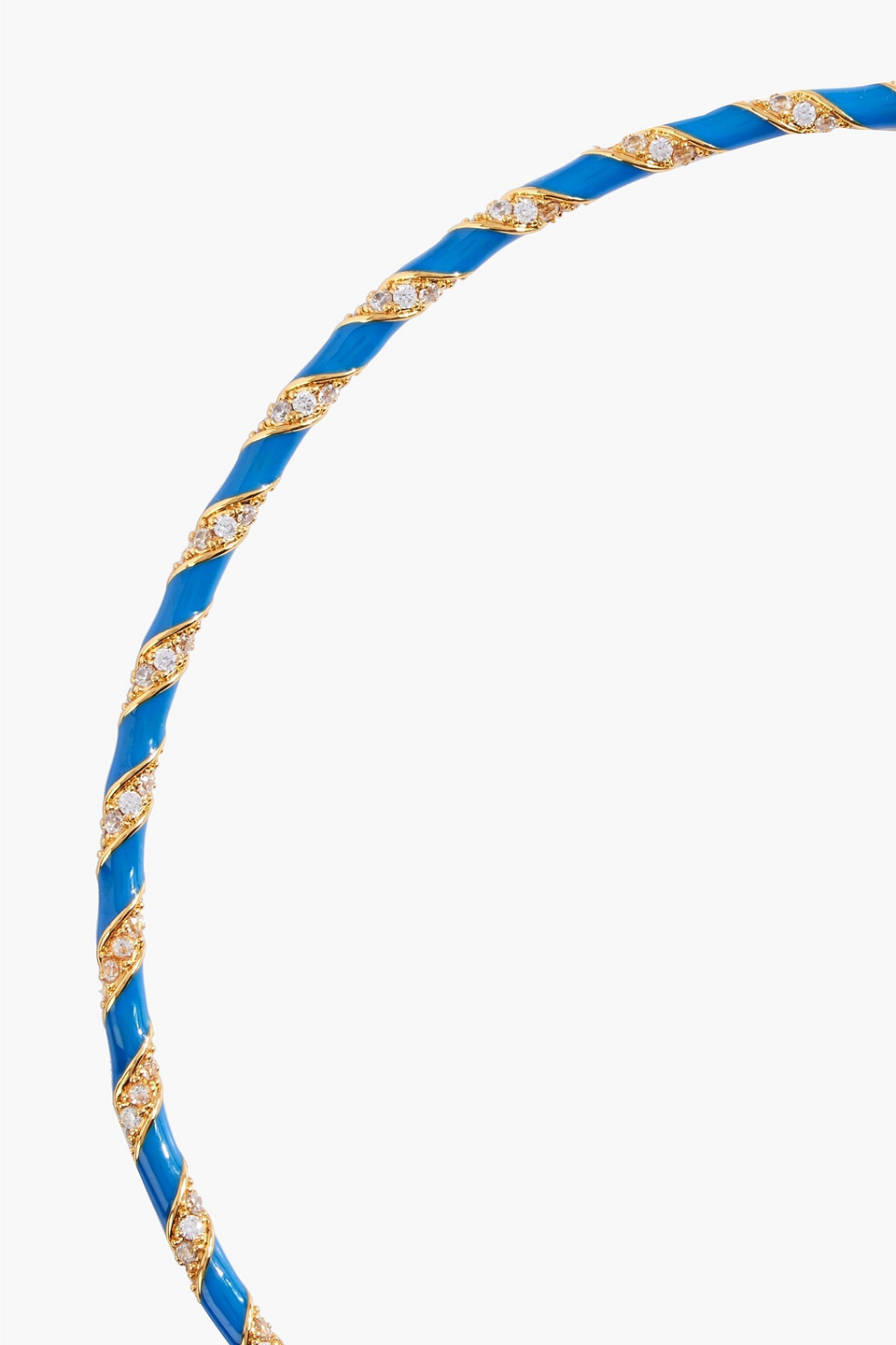 Shop Zimmermann Gold-tone, Crystal And Enamel Choker In Royal Blue